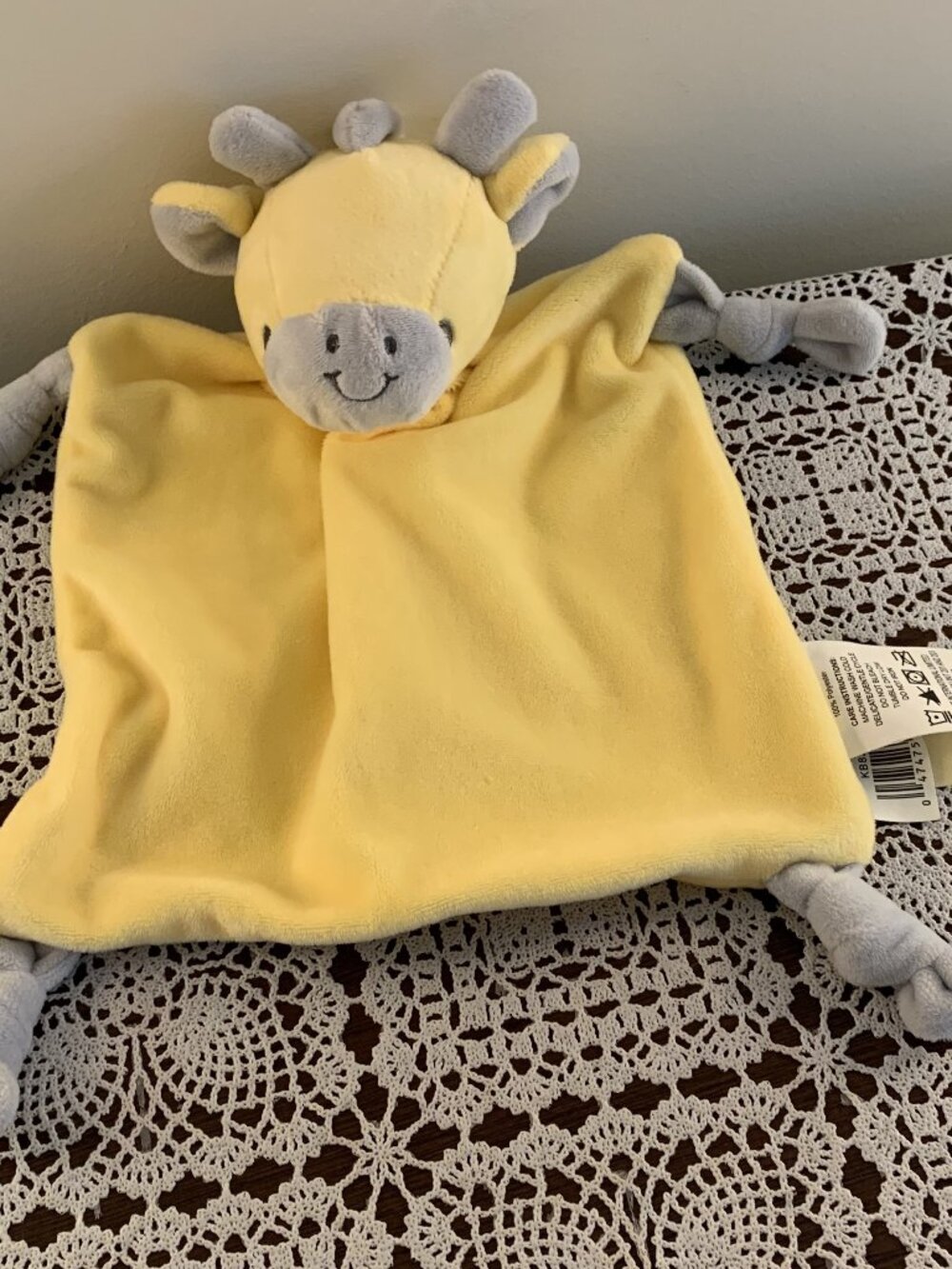Dan Dee Cow Lovey Security Blanket Baby Blankie Soothing 9 Inch Yellow Blue